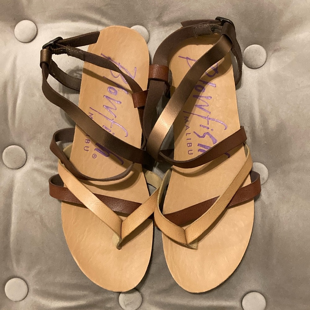 BLOWFISH MALIBU CORK HEEL SANDALS